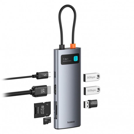 Docking station 7in1 USB C plug - HDMI USB-C/PD USB3.0 SD/TF Joystar BASEUS