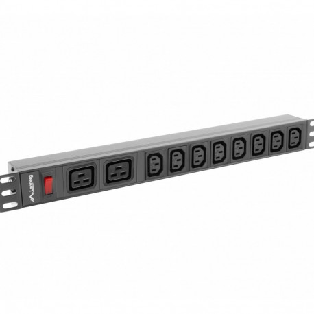 racki PDU 1U PDU-02I1908I-0200-C20-BK 16A 2X C19 8X IEC C13 C20, must