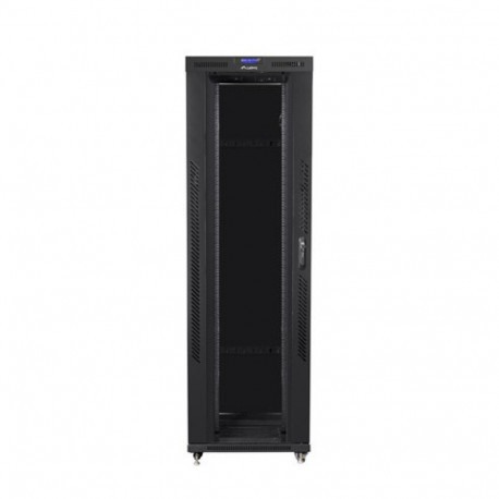 Installation cabinet rack 19 42U 800x1200 black, glass door LCD (Flat pack)