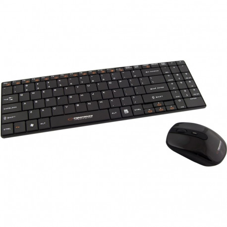 Esperanza EK122K juhtmevaba QWERTY must klaviatuur