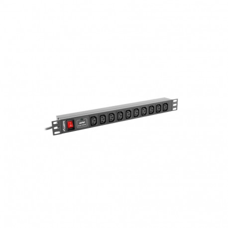 Lanberg toitejaotusseade PDU-10I-0200-IEC-BK 10 AC-pistikupesa 1U, must