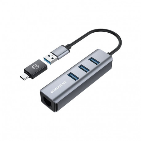 GRAUGEAR USB-jaotur 3x USB 3.0 Ports Type-A+ Gbit LAN retail