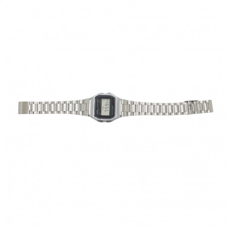 CASIO digitaalne unisex-käekell A158WA roostevabast terasest rihmaga, hõbedane