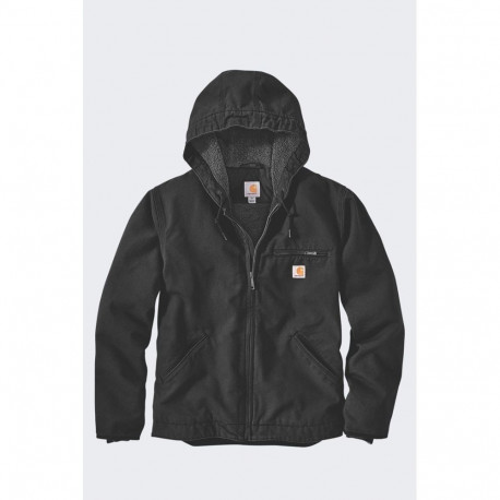 Carhartt Jacket Washed Duck Sherpa Lined Blk