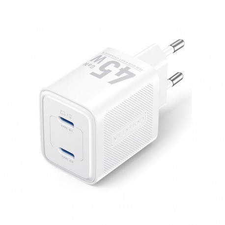 Vention MOBILE CHARGER WALL 45W USB-C/2P WHITE FEFW0-EU