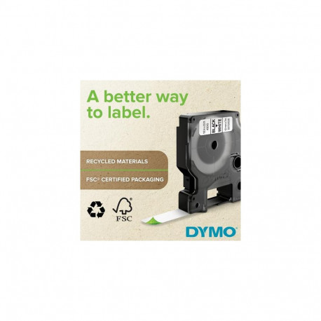 DYMO Rhino Industrial Permanent Polyester Labels | 12 mm x 5.5 m | Black Print on Clear | Self-Adhes