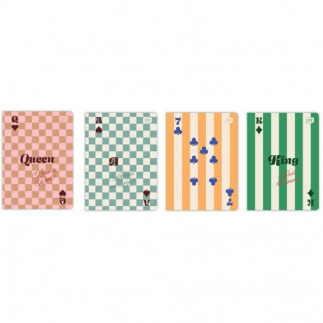 Kaustik A5 60 lehte, jooneline, 70 g/m2,Hybrid Cards assortii, Interdruk
