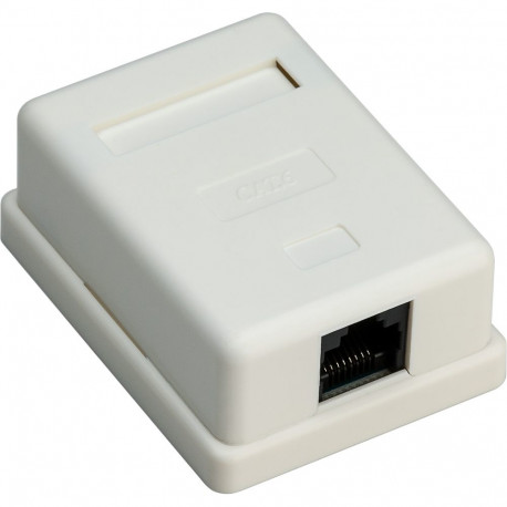 Goobay 1-port RJ45 pinnapealne paigalduskarp, CAT 6, UTP, valge