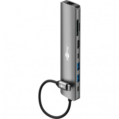 Goobay õhuke 8-pordiline USB-jaotur HDMI ja RJ45-ga, 5 Gbit/s