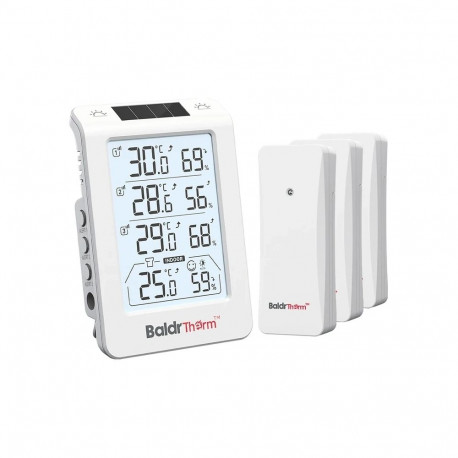 BALDRTHERM B0598 3-Channel Thermohygrometer with Automatic Backlight
