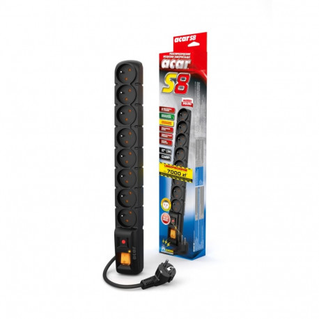 Power Strip - Acar S8 8-Outlet 2300 W 3 m Black