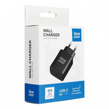 Blue Star TFB-AVS-60W travel charger | 60W | USB-C | black
