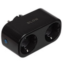 TUYA WiFi-controlled double smart socket, black