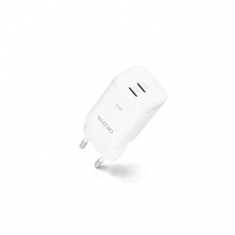 45W GaN-laadija, 2x USB-C, valge