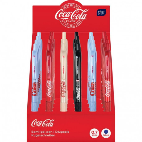 Pastapliiats automaatne Coca-Cola sinine südamik, gripiga 0,7 mm, assortii, Interdruk