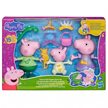 PEPPA PIG mängukomplekt Peppa ja sõbrad kostüümidega 3-pakk 15 cm