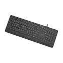 GEMBIRD Slim wired multimedia keyboard black US layout