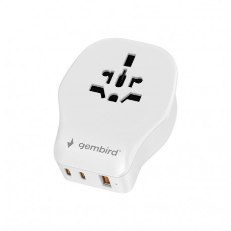 GEMBIRD universaalne reisivooluadapter 20W, valge
