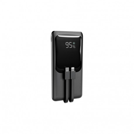 GEMBIRD akupank 20W kiirlaadimisega integreeritud kaablitega 10000mAh, must