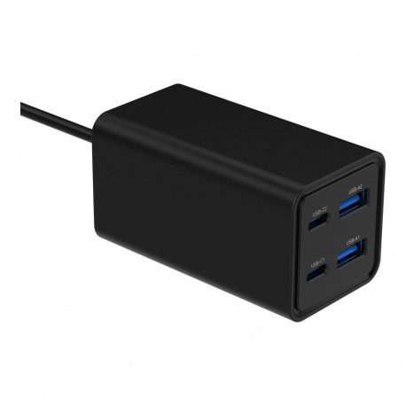 GEMBIRD 4-pordiline 65W GaN USB Power Delivery kiirlaadija, must