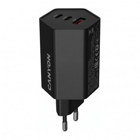Canyon laadija HEXAGON 65 GaN 65W 2xPD 1xQC EU, must