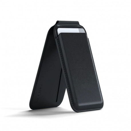 Leather wallet with stand, compatible with MagSafe Satechi Vegan Leather Wallet Stand black