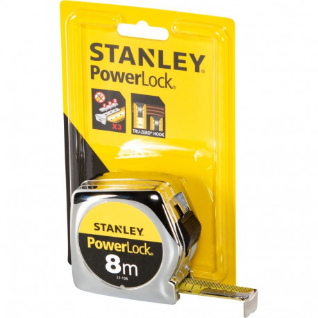Stanley Powerlock Measuring Tape Plastic Case 8m/25mm