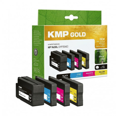 KMP pigmenttintide komplekt 1766,6005 asendab HP963XL (3YP35AE), must, tsüaan, magenta, kollane