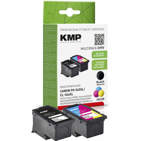 KMP tindikassett 1562,4005 multipakk, must pigmenttint, värvitint, asendab CANON PG545XL/CL546XL (82