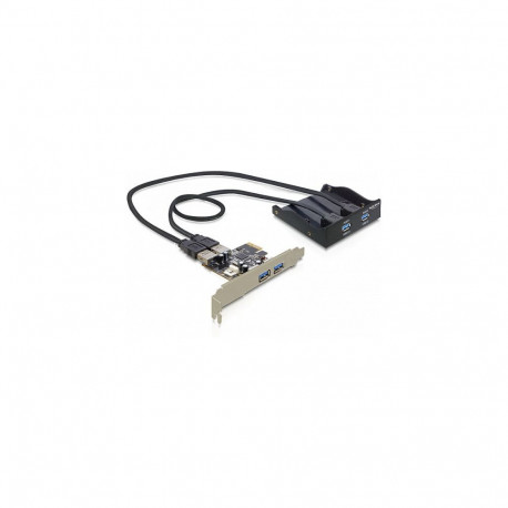"DELOCK Front Panel 8,89cm 3,5Zoll 2x USB 3.0 + 2x USB 3.0 am Slotblech schwarz"
