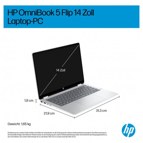 HP sülearvuti OmniBook 5 Flip 14-fp0051ngx Core5 120U/16GB/512SSD/W11 Home