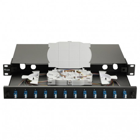 "Equip LWL-Spleißkasten 12-Port LC-Duplex OS2 1U komplett sw"