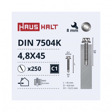 SELF SCREW 4,8X45 DIN7504K ZN (250)