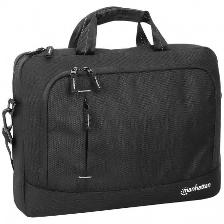Manhattan Helsinki Eco Friendly Laptop Bag 14.1", Top Loader, Black, Padded Notebook Compartment, Fr