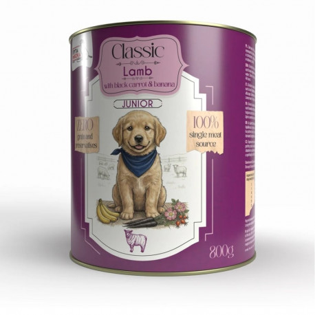 SYTA MICHA märg koeratoit Classic Mono Junior, lambaliha mustade porganditega, 800g