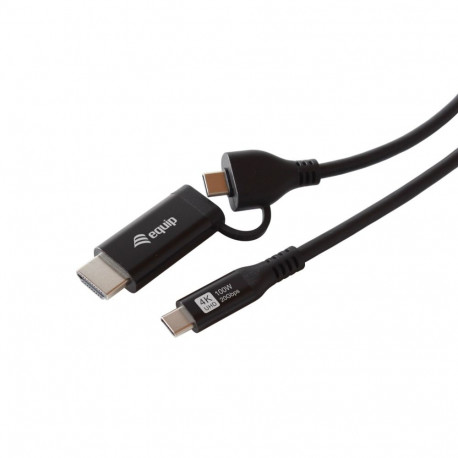 Equip 2-in-1 USB-C–USB-C + HDMI-kaabel 3.0m PD100W 4K/60Hz 20Gbps