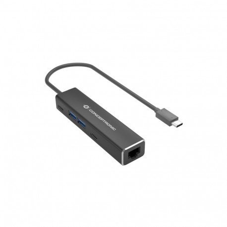 Conceptronic adapter ABBY13B Gigabit Etherneti USB 3.2 Gen 1 USB-jaoturiga, GbE, 2 x USB-A, 2 x USB-