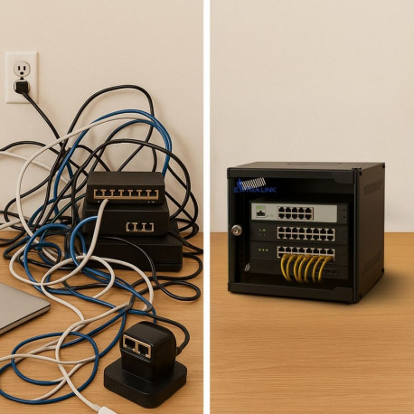 Extralink rackkapp LITE 4U 10 280X310, vabaltseisev, seinale või põrandale paigaldatav, must