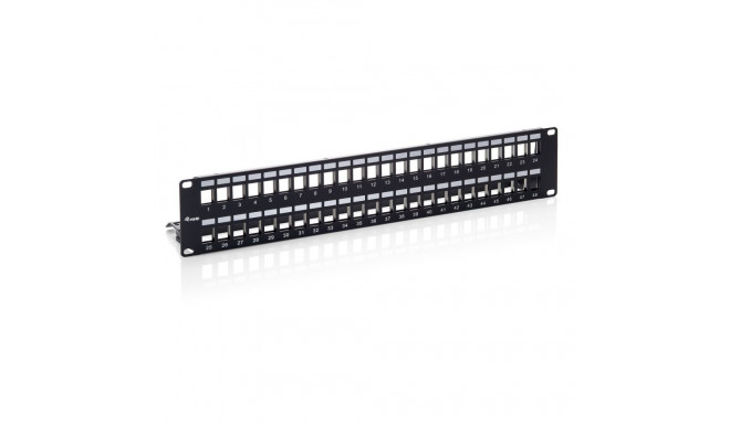 Equip patch-paneel 48-port Keystone Cat.6 varjestatud, must