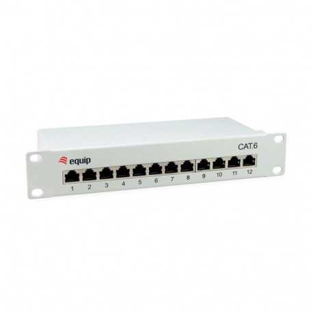 Equip patch-paneel 12-Port Cat.6 varjestatud, helehall