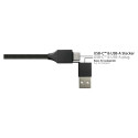 PYTHON laadimiskaabel USB-C/USB-A > USB-C/USB Micro-B/Lightning (ST-ST) 1m tekstiilkattega, must