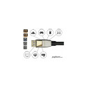 Python DisplayPort 2.0 kaabel nailonpunutisest 3m, must