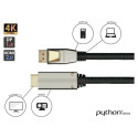 Python kaabel DisplayPort 1.4 - HDMI 2.0 nailonkattega 2m, must