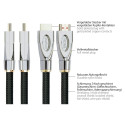 Python HDMI kaabel 2.1 8K UHD-2 nailonpunutis 1m, must