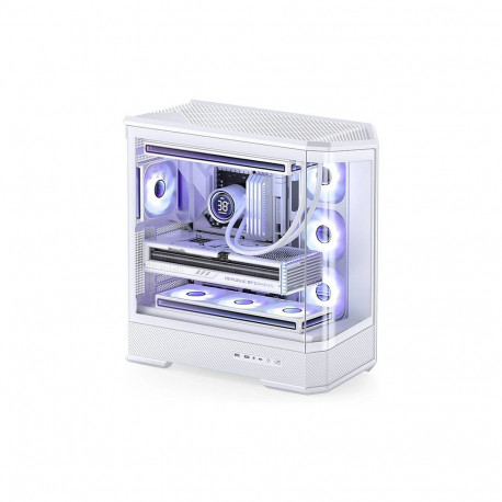 "Jonsbo D400 PC-Gehäuse, Midi Tower, ATX, Tempered Glass - weiß"