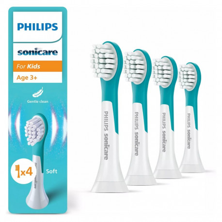 "Aufsteckzahnbrste HX6034/90 / Sonicare For Kids 3+ 4-Pack Blau/Wei"