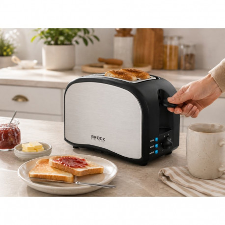 Brock BT 1003 SS Toaster 800W, Black/Steel