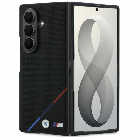 BMW BMW M Leather Perforated Tricolor Stripe Metal Logos MagSafe Case for Samsung Galaxy Z Fold 8 Ul