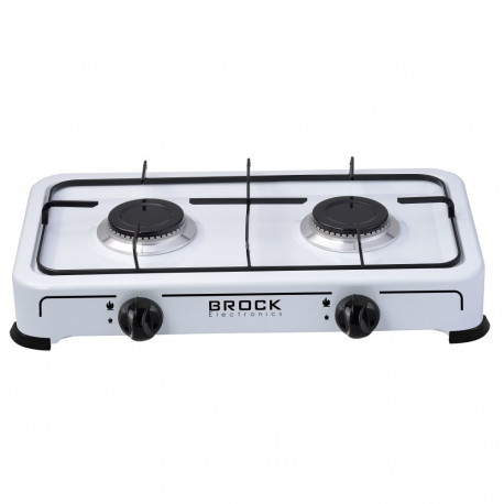 BROCK gaasipliit GS 002 W, kahe põletiga