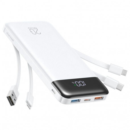 Powerbank Charmast W2065 PD3.0 3A 22,5W 20000 mAh with built-in cables USB A / USB C / Lightning / M
